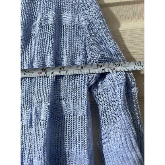 EILEEN FISER Women Cardigan 100% Linen Short Sleeve Blue Size XS A001424 - Picture 4 of 6